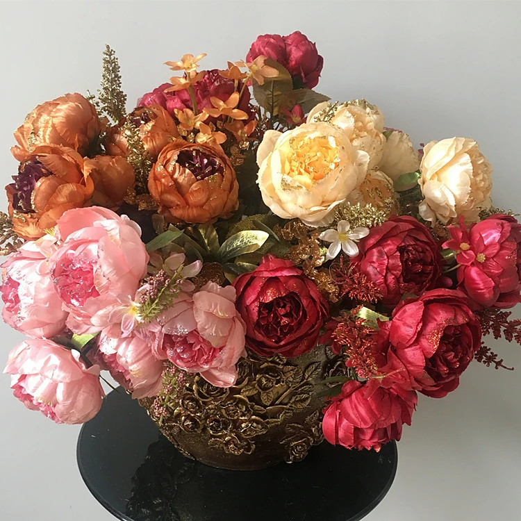 Bouquet de fleurs de soie artificielle decoration de mariage rose fleur