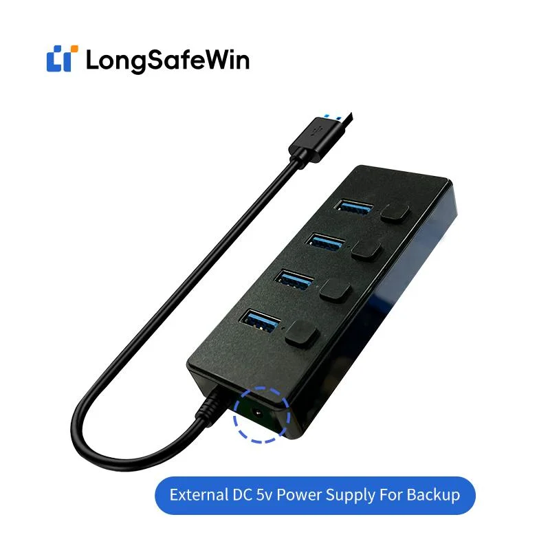 Popular 4 Ports USB Hub 3.0 with Independent Power Switch