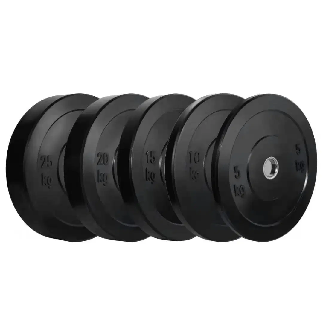 2-Inch Black Rubber Bumper Plate Barbells Gym Weighted Plate for Barbell Dumbbell