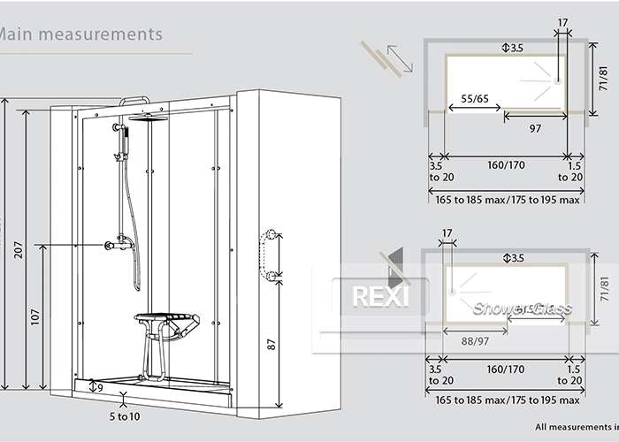 CE certified 8mm 10mm 12mm Frameless Glass Shower screens