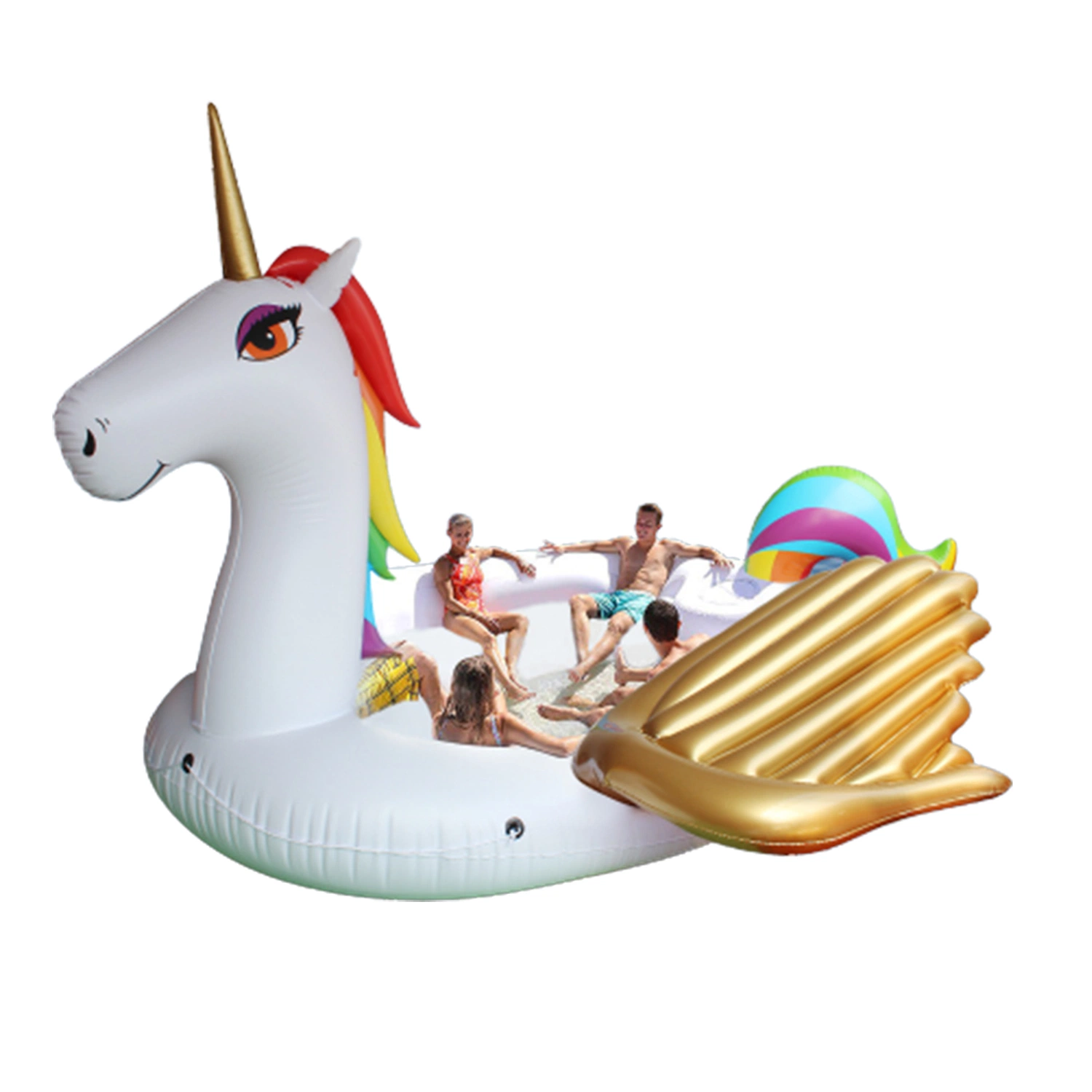 Grande piscine de l'eau Unicorn Ride for gonflable 3 à 6 personnes sur les îles flottantes