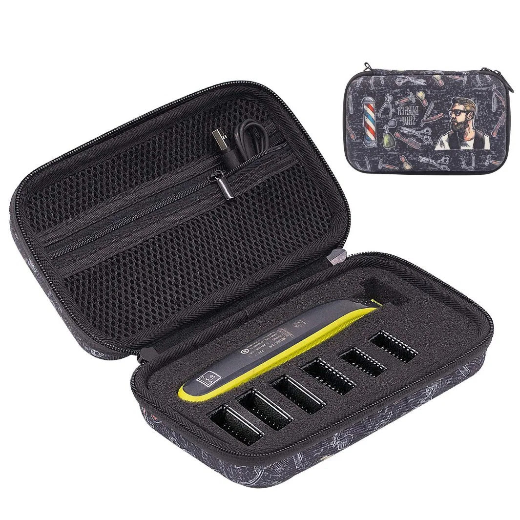 Hardshell Custom Waterproof Shockproof Made Hard EVA Tool Shaver Zipper Travel Carrying Storage Bags Travel Black Pouch Box Case Carry with Pockets