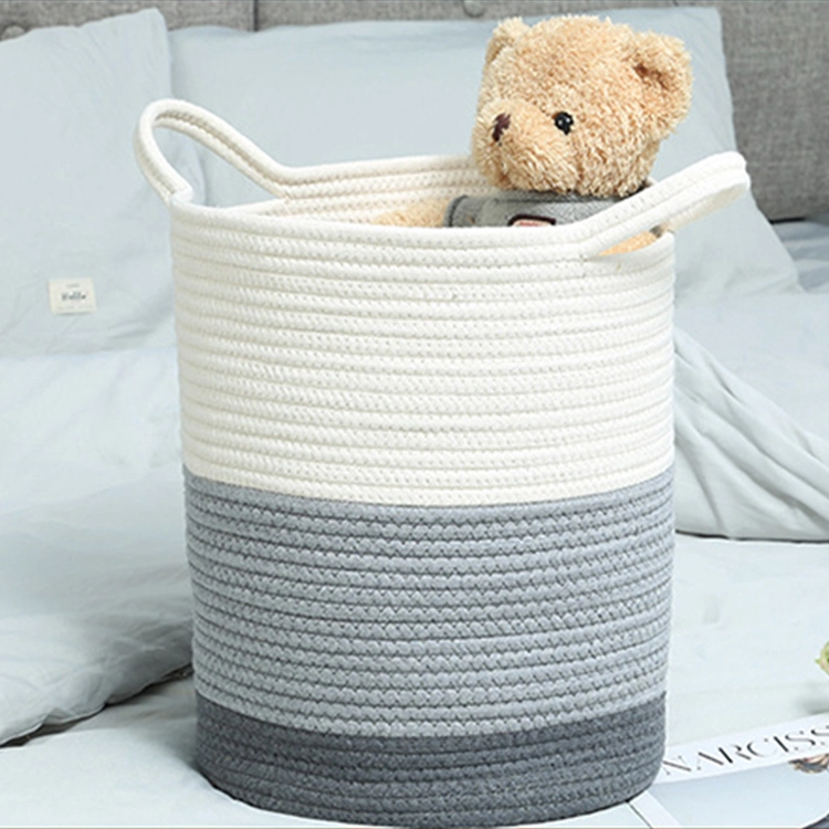 Laundry Basket Dirty Clothes Cotton Rope Storage Basket Large Baby Supplies Large Cotton Rope Storage Basket Household