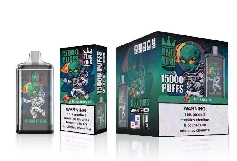 Crystal Vape E-сигареты Bang King Tornado Box 15000puffs Mesh Coil Одноразовый картридж с измерителем, предварительно охлажденным устройством, перезаряжаемый E Zigarette 9000