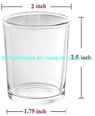 82ml 2oz 2.5oz Glass Transparent Tea Candle Holder for Wedding Decoration and Home Decoration