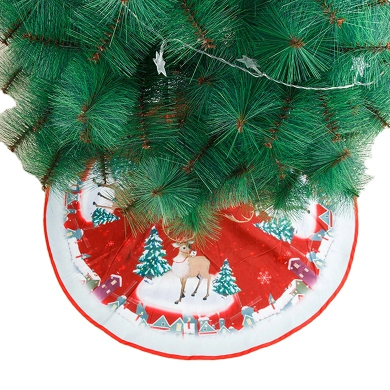 New Christmas Digital Printed Tree Skirt Scene Ornament