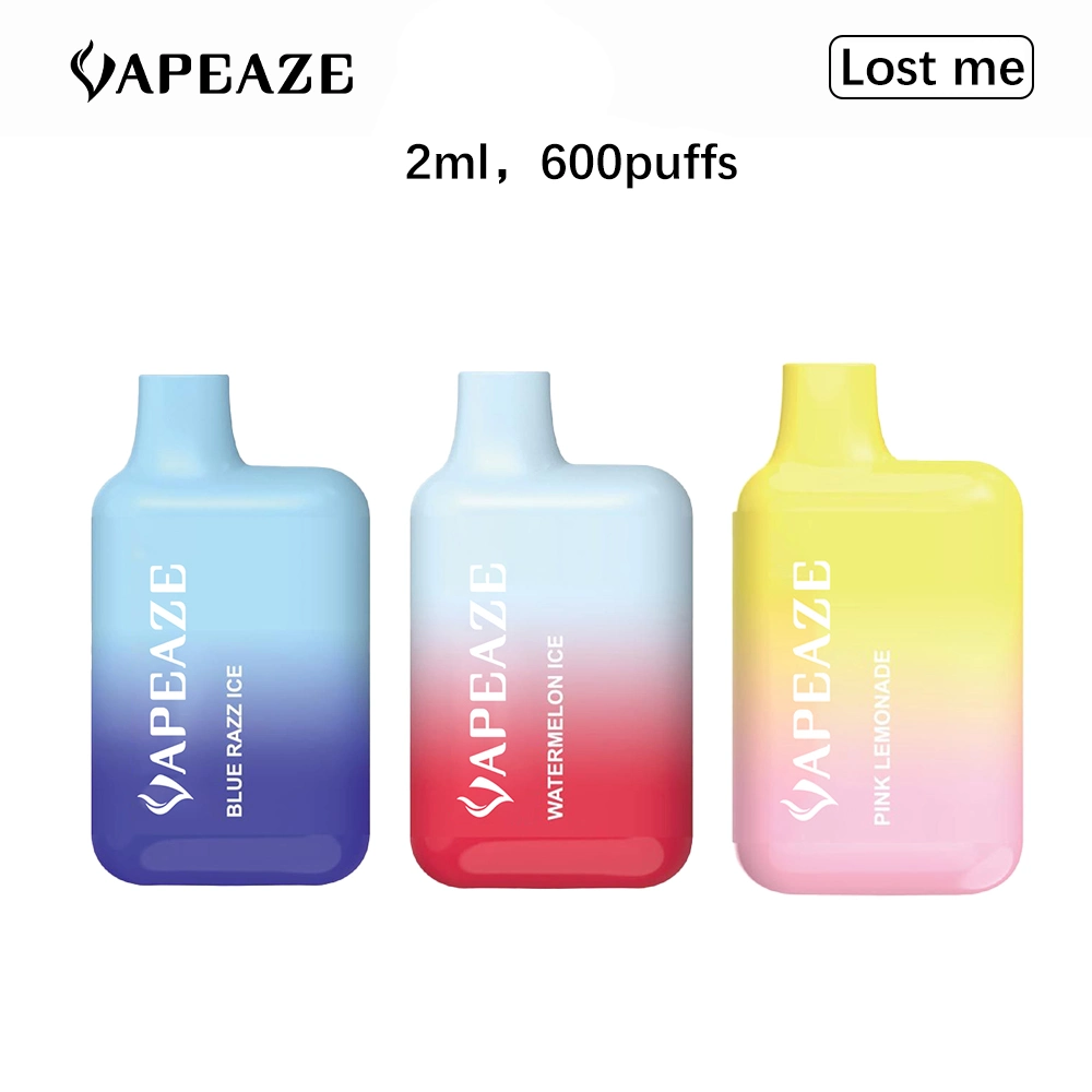 Zertifizierter Vape 2ml Kapazität Box Mod Pen Shisha Freebase Nikotin Bang XXL Einweg Vape 600 Puffs E Cig Sticks