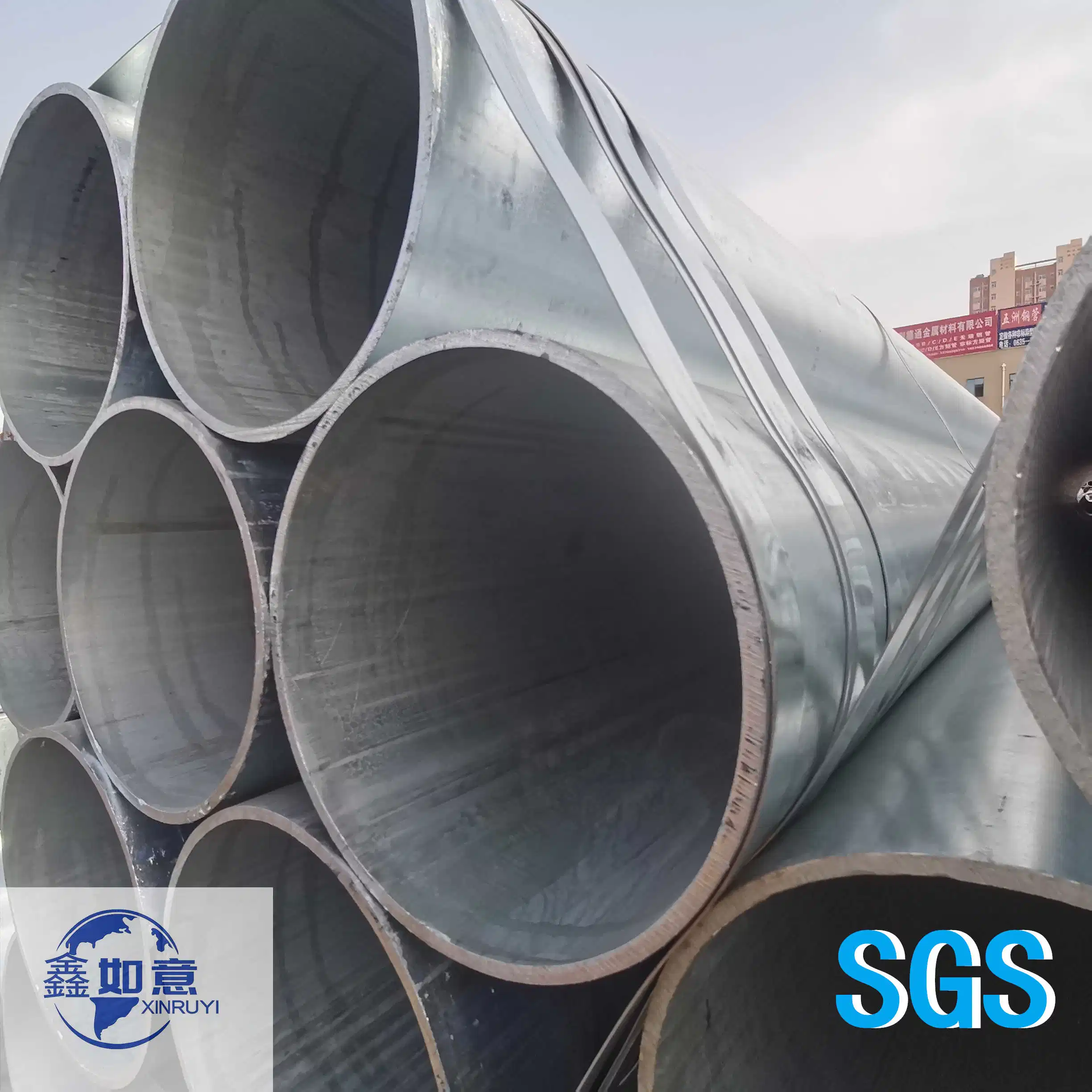 Zinc Coating Layer 120 Micron Low and Midle Carbon Mild Soft Steel Pipe for Heat Exchanger