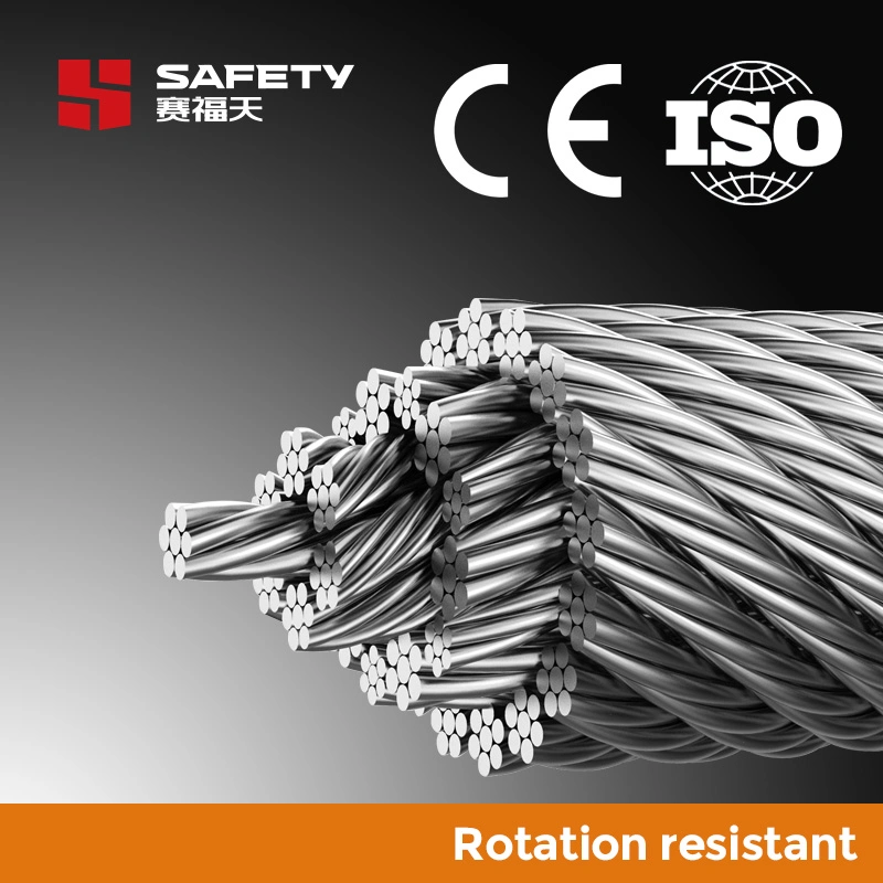35X7 35*7 Replace Hr 240 Wsc Rotation Resistant 24mm 26mm 28mm Steel Wire Rope for Tower Crane ISO2408