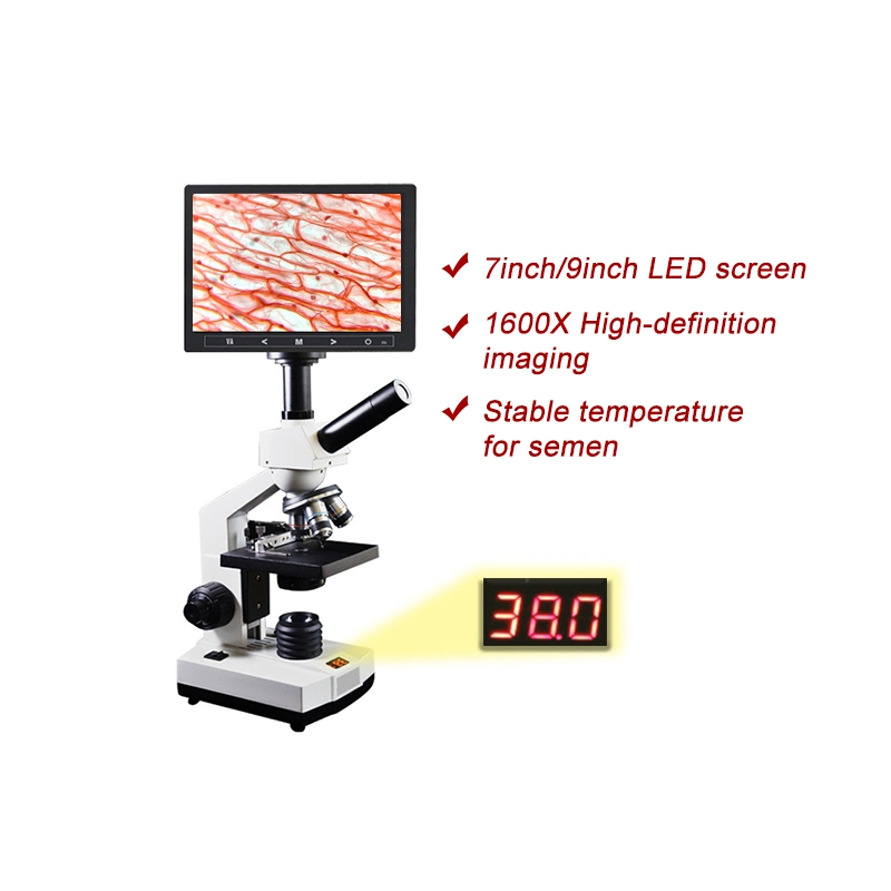 Hc-R069A New Design 7 Inch LCD Digital Binocular Veterinary Biological Microscope for Semen Sperm Analyzer