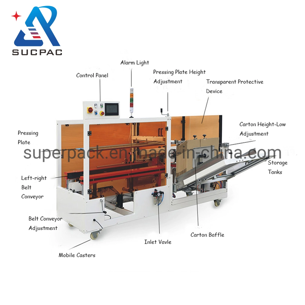 Vedante de fita inferior caixa de moldagem Carton erector, caixa automática Máquina erector
