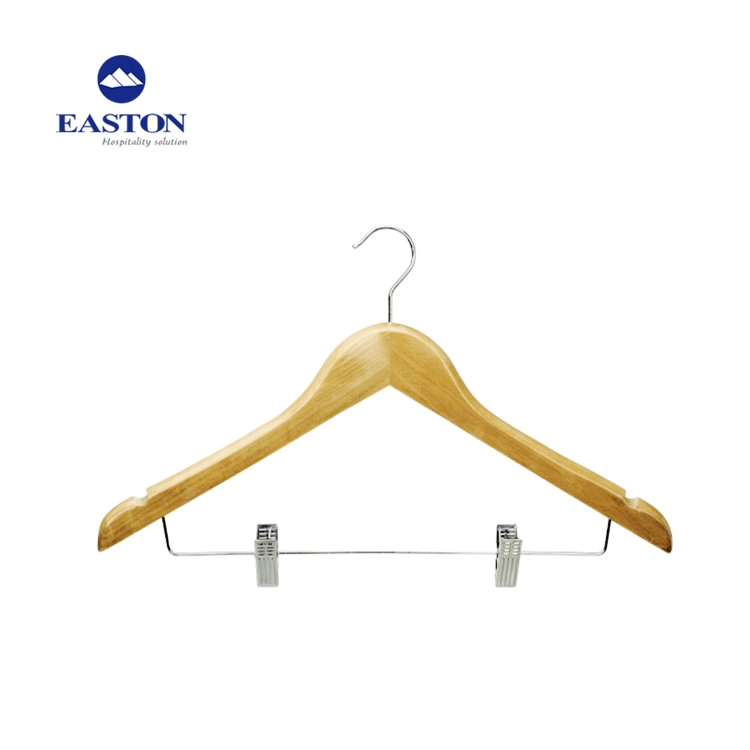 Hotel Male Wooden Hanger with Anti-Slip Rubber Teeth