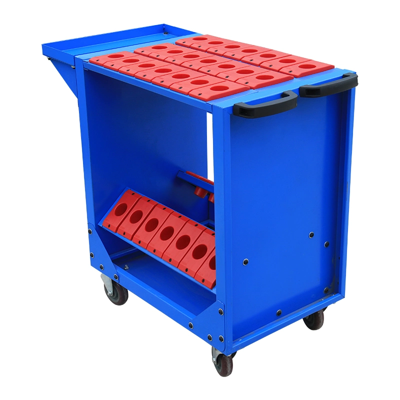 Mobile Bt40 Bt50 CNC Tool Holder Storage Trolley with PP Caster