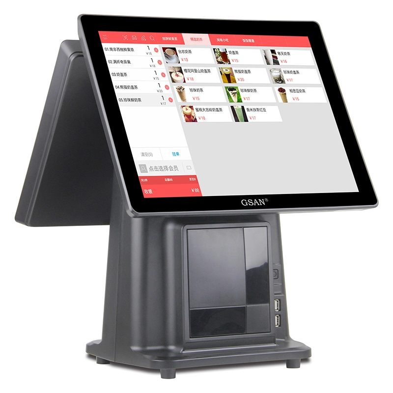 Gsan 15 Inch Dual Touch Screen Black POS Cash Register