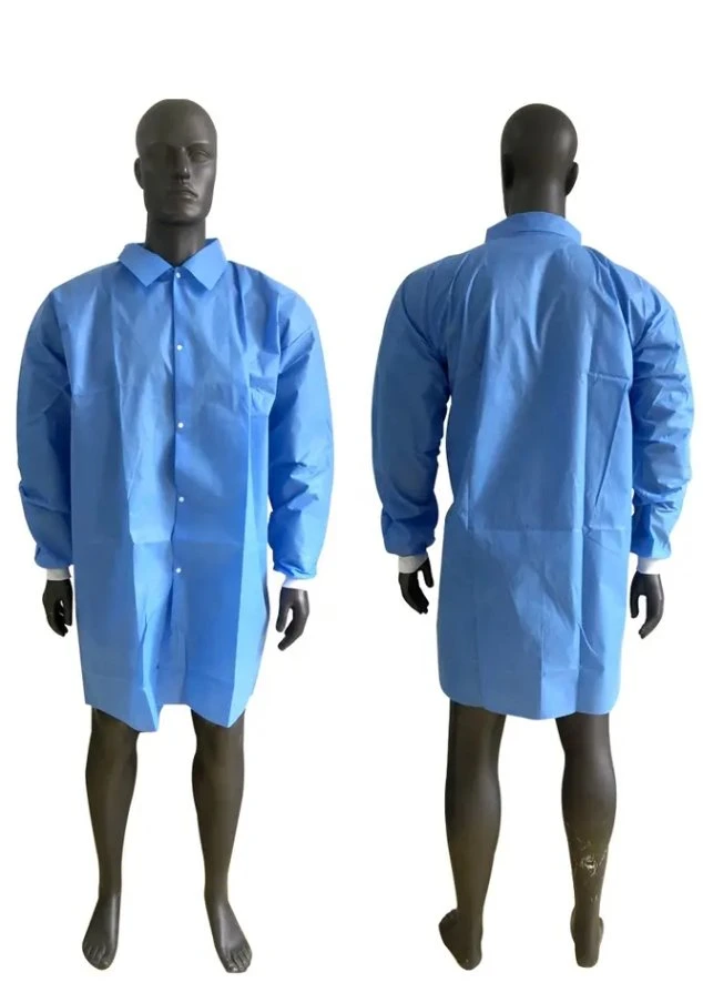 Blouse de laboratoire des combinaisons de protection enduire blouse de laboratoire jetables uniforme bleu de vêtements robe d'isolement