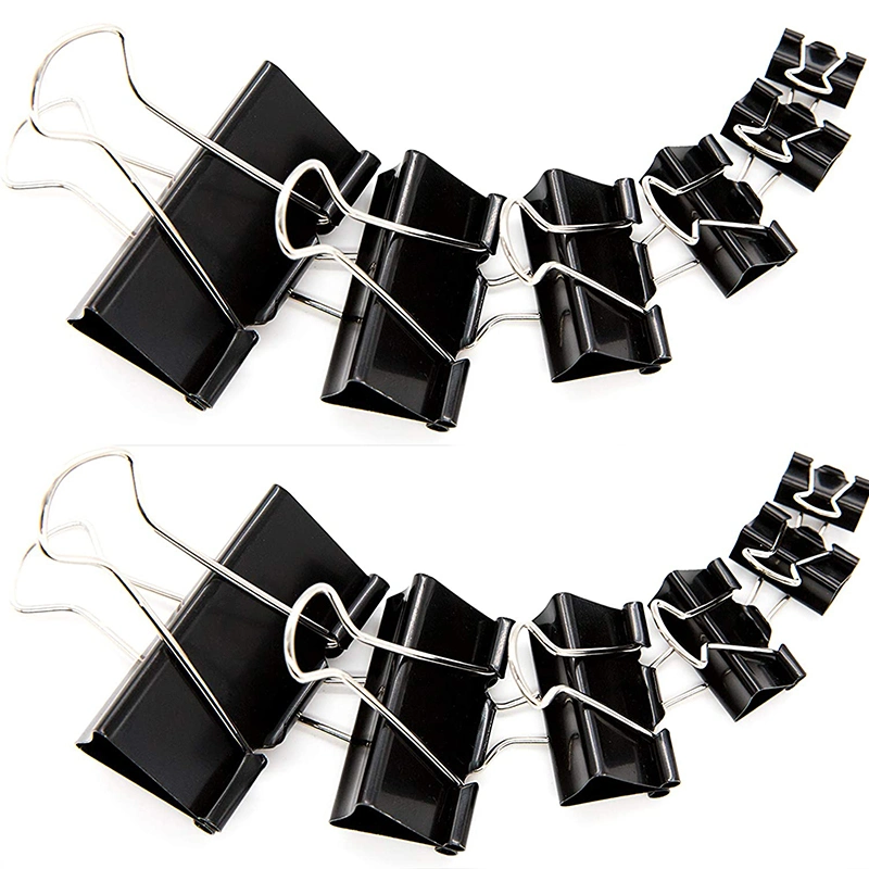 12mm Black Fold Back Clips for Stationery