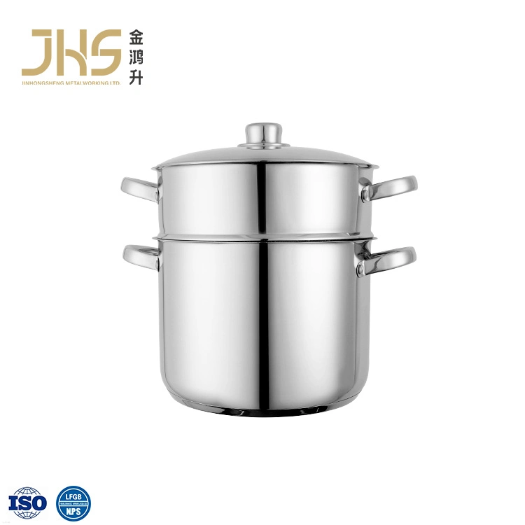 4 /6/8/12/14L Non Stick Kitchen Stainless Steel Couscous Soup Cooking Stock Pot with Steamer