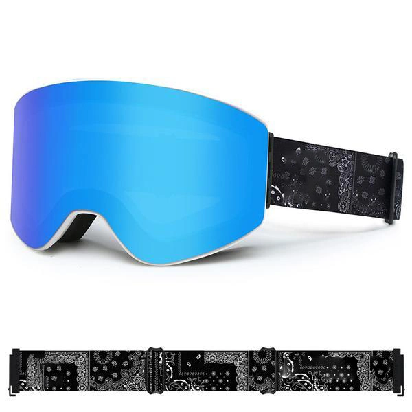 Hiworld Adult Blue Ski Anti-Fog Protective Goggles Snow Sports Goggles