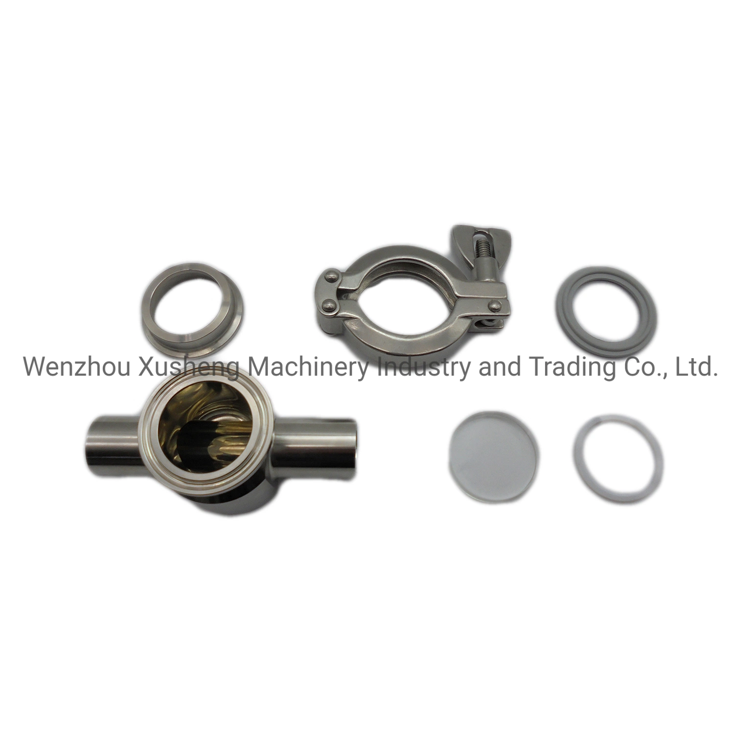 Sanitary Stainless Steel SS304 Weld Tee with Clamp Sight Glass