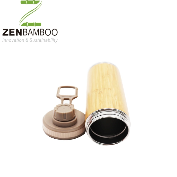 Eco-Friendly Insulated Tea Tumbler Bamboo Thermos Bottle Travel Mug