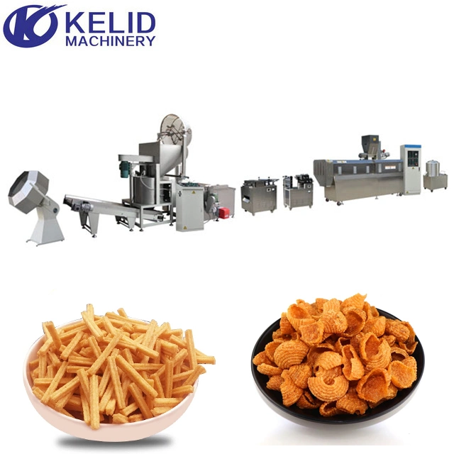 Wheat Flour Corn Fried Pellet Bugles 2D 3D Snack Making Processing Machine