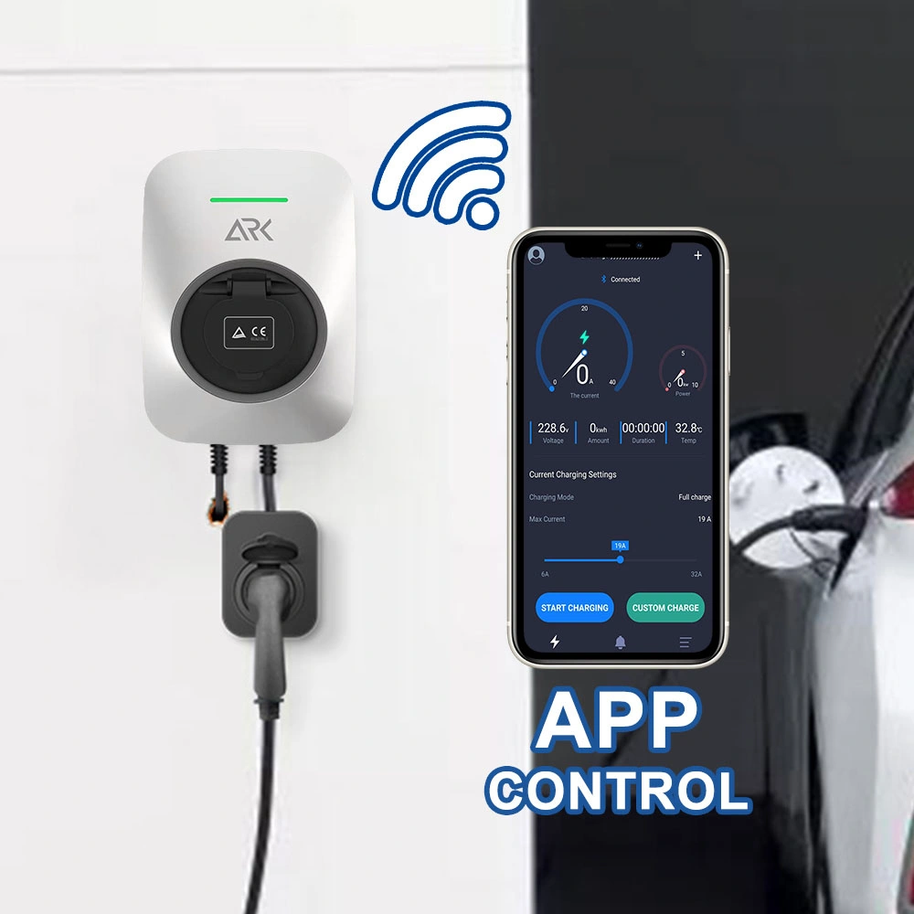 Chargeur de voiture électrique	à équilibrage de charge dynamique Wallbox monté sur le mur Stations de charge 7 kw