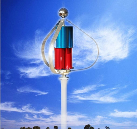 Mini Vertical Wind Turbine 100W Upright Wind Turbine for Solar Wind System