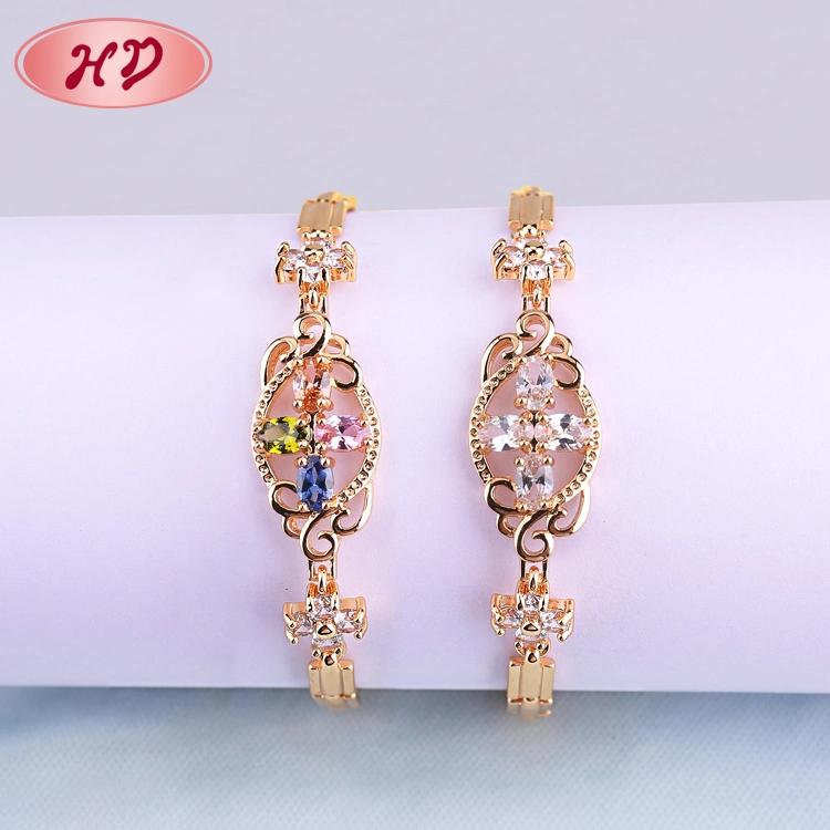 Women Zircon Jewelry New Fashion 18K Gold Bracelet