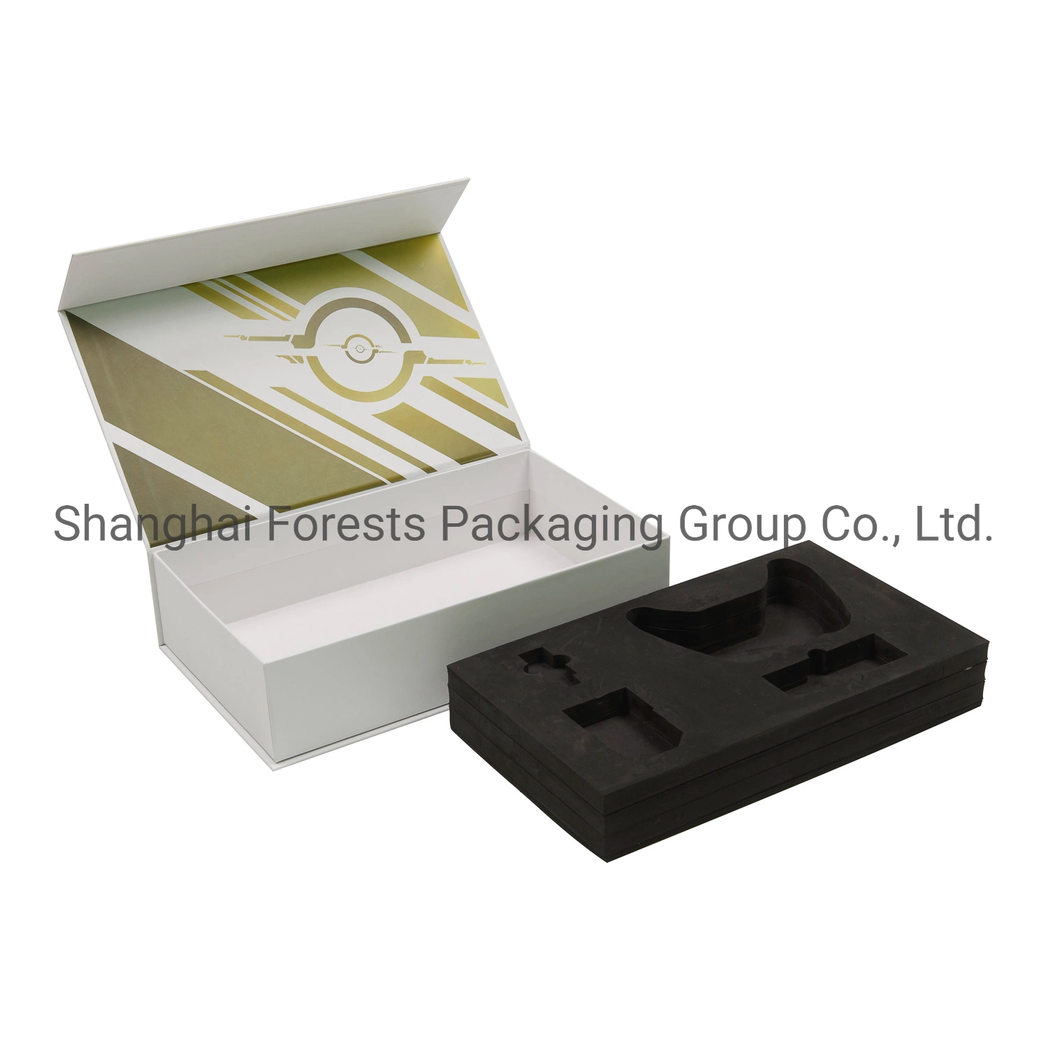 Impresos personalizados de lujo en el logotipo de Oro Blanco rígido de cartón Caja de regalo para la consola de juegos de embalaje de la electrónica de consumo