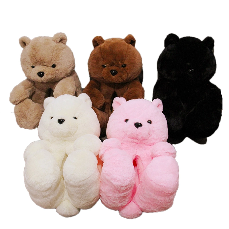 Stuffed Cute Teddy Bear Soft Plush Toys Aniaml Shaped House Indoor Custom Slippers