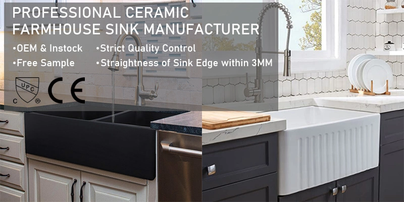 Chaozhou Certificate by Cupc System Materials of Porcelain or Ceramics Washroom Kitchen Basin Farmhouse Sinks