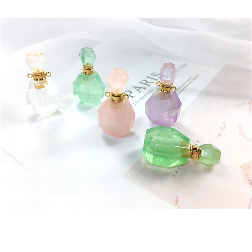 Wholesale Natural Rose Quartz Crystal Perfume Bottle Unique Craft Gifts