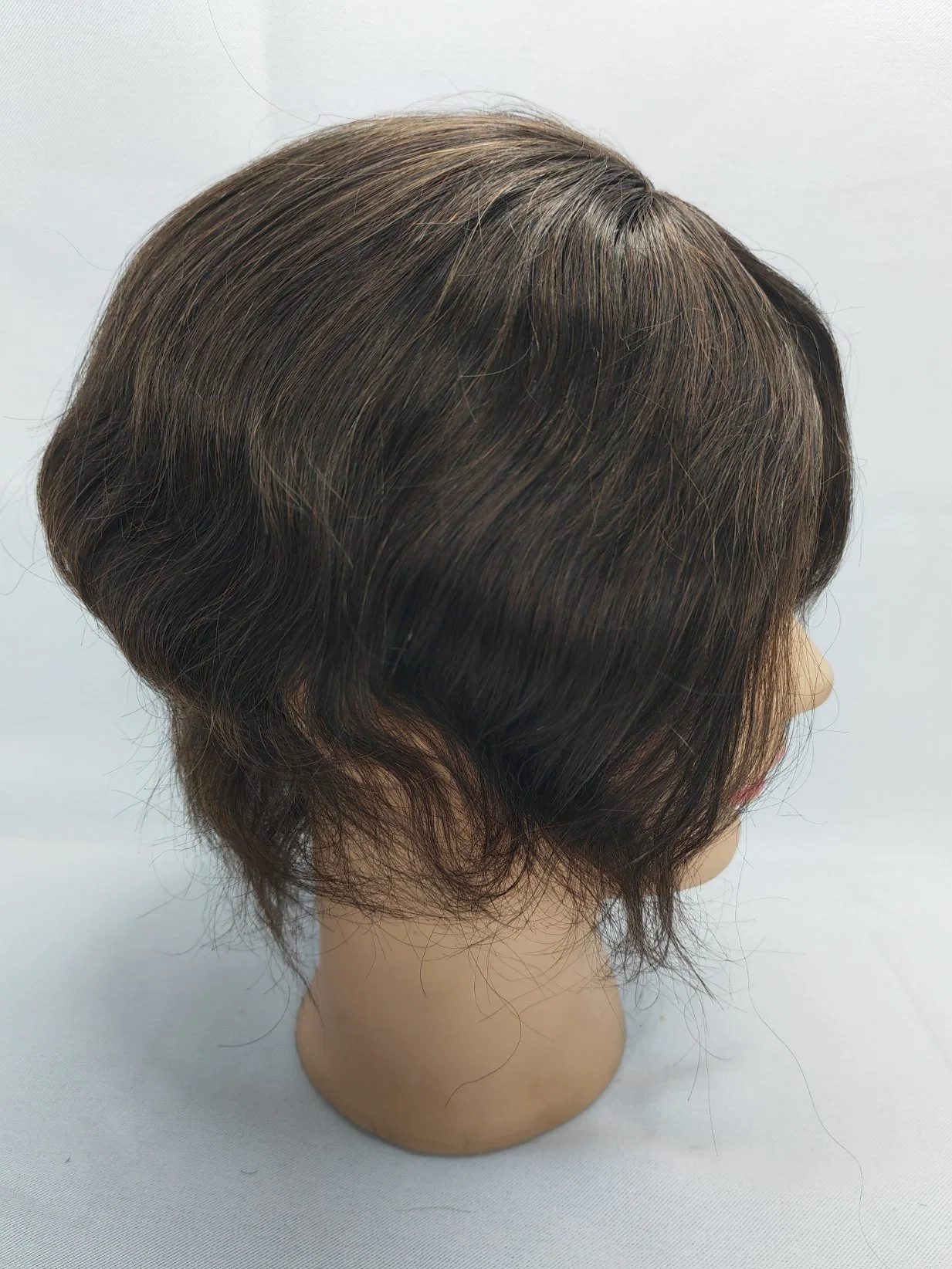 Most-Natural Human-Remy-Hair Integration Wig Made of Fish-Net and Swiss-Lace