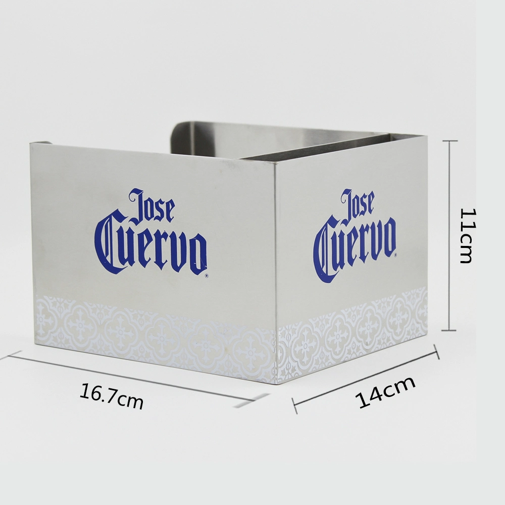 Jose Cuervo 304 Stainless Steel Multi Functional Metal Napkin Holder Tissue Box Straw Organizer Bar Caddy