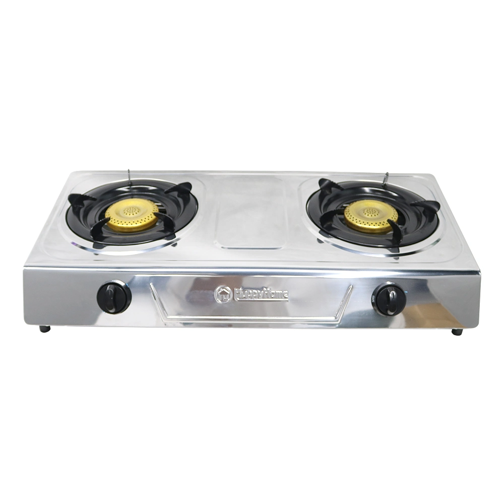 2 Burner popular aço inoxidável tampo de mesa gás Fogão