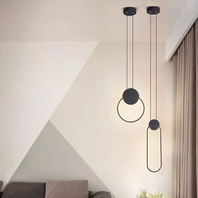 Sencillo Geometric LED Chandelier comedor dormitorio cabecera