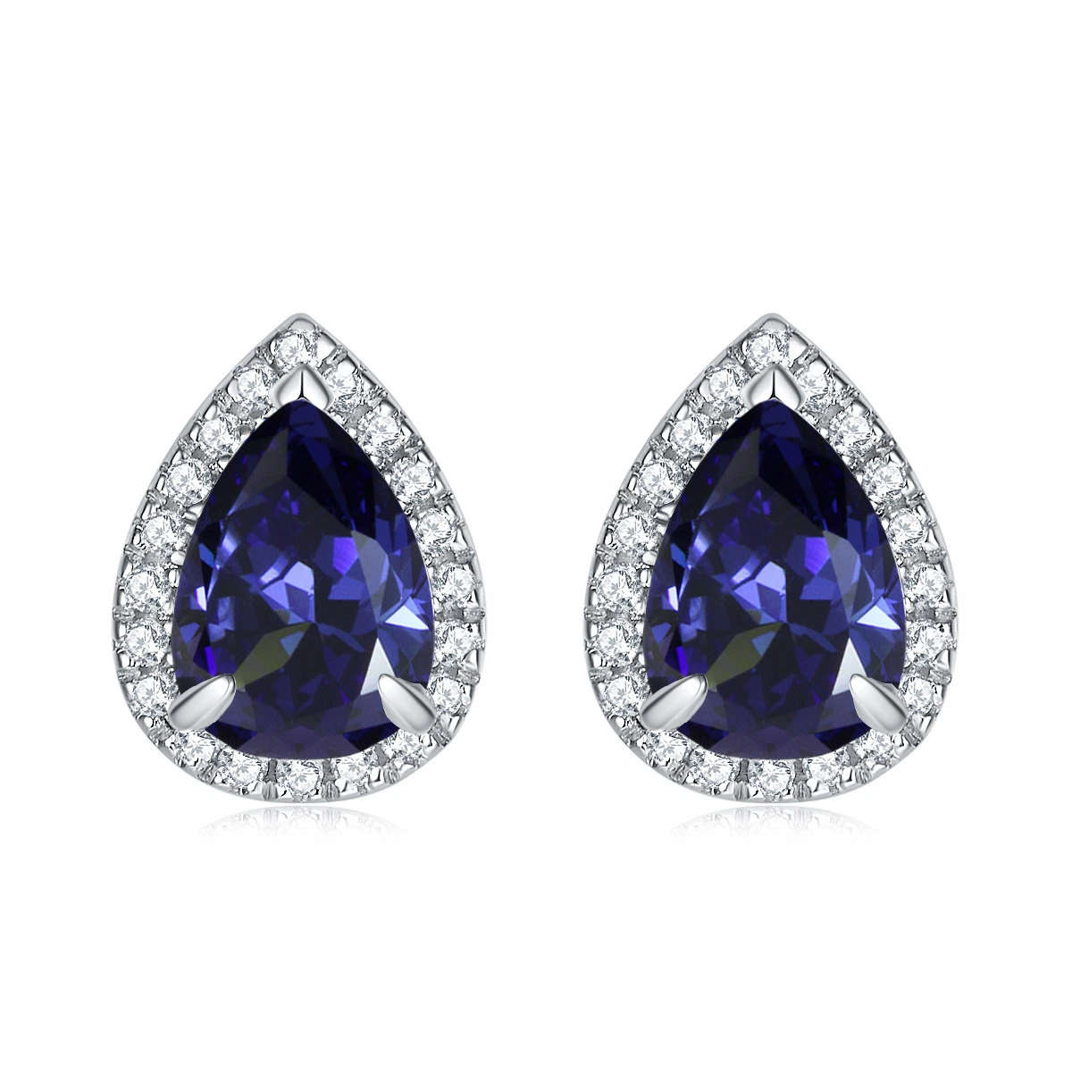 Wholesale/Supplier 925 Sterling Silver Natural Stone Zirconia Teardrop Birthstone Earrings for Female