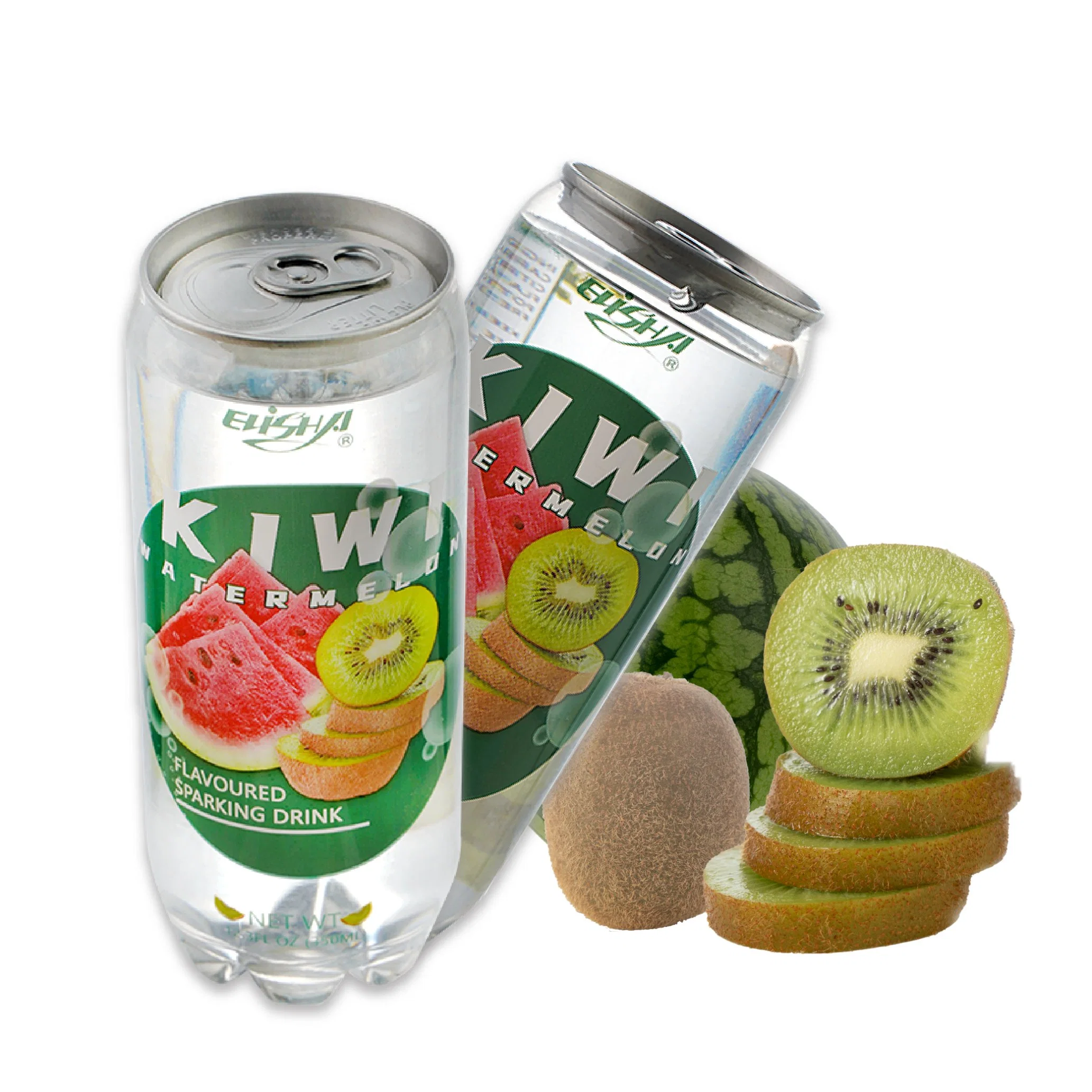 Transparent Fine Cans of Fruit-Flavored Soft Drinks