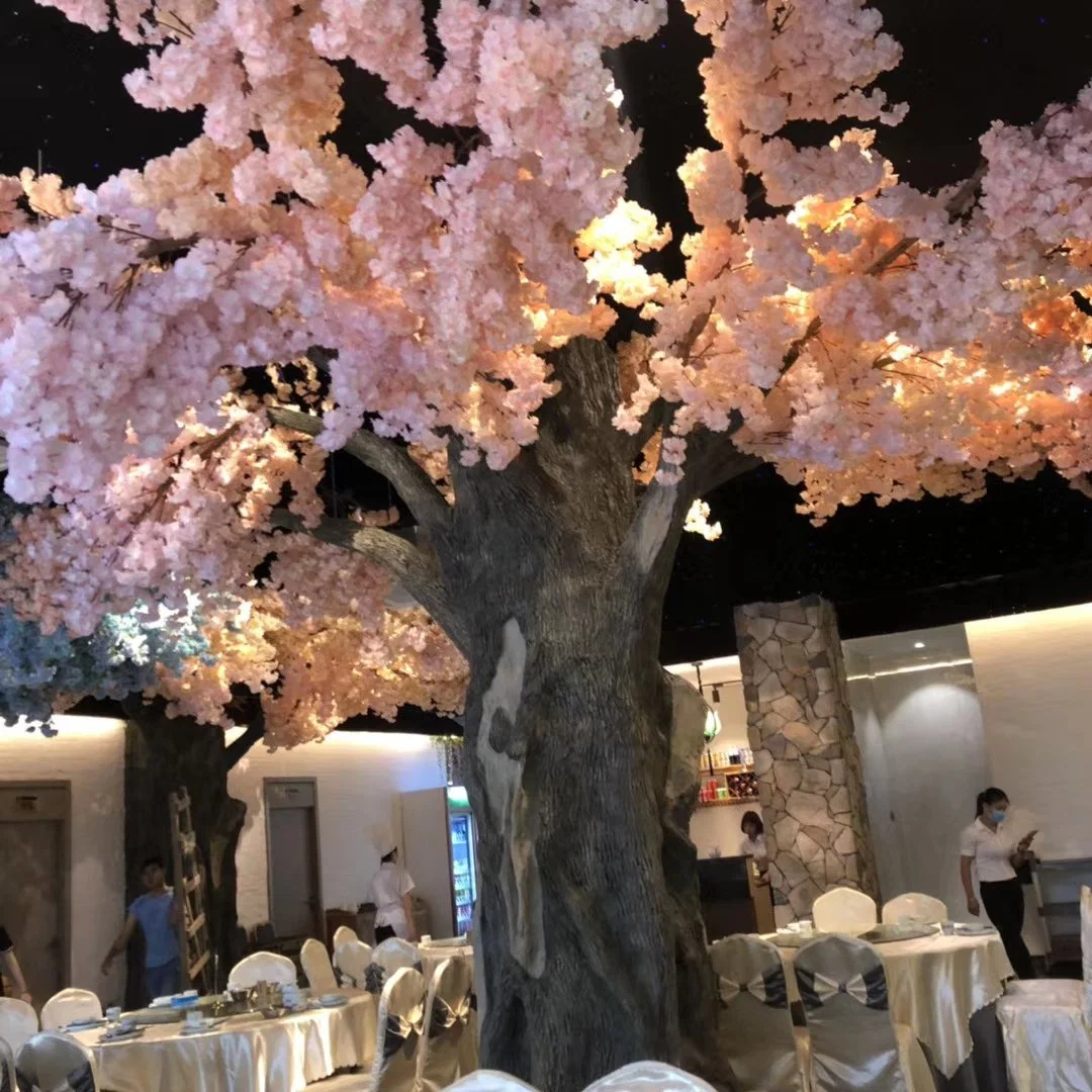 Nearly Natural Artificial Plant Plastic Leaves Artificial Cherry Blossom Trees for Decoration