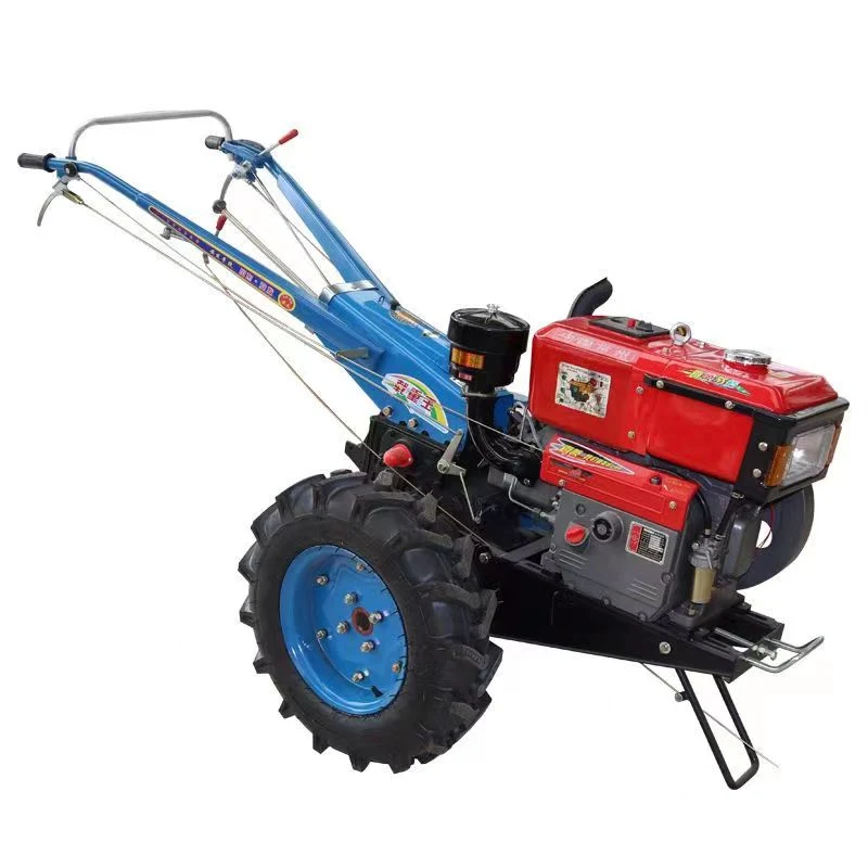 Chinese Small Farm Walking-Tractor-15HP Diesel Engine Hand Walk Behind Walking Tractor Two Wheel Tractor Agricultural