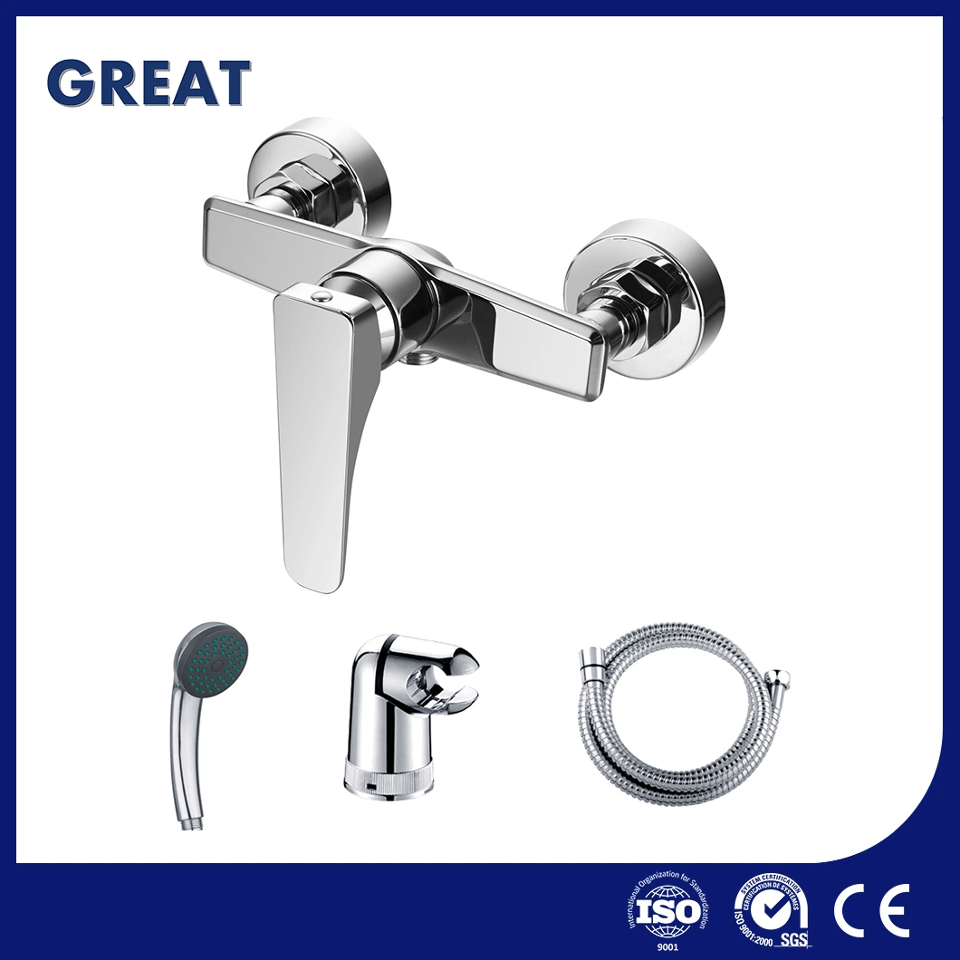 Great Bathtub Shower Faucet Factory Good Price 3 Hole Shower Faucet Gl9705A97b Chrome Single Lever Shower Faucet China Freestanding Bathtub Shower Faucets