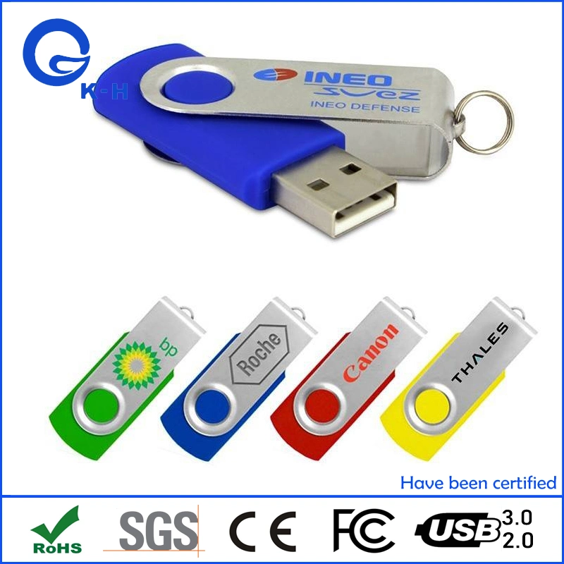 Unidade Flash USB 2.0 com torção metálica para a empresa Presente