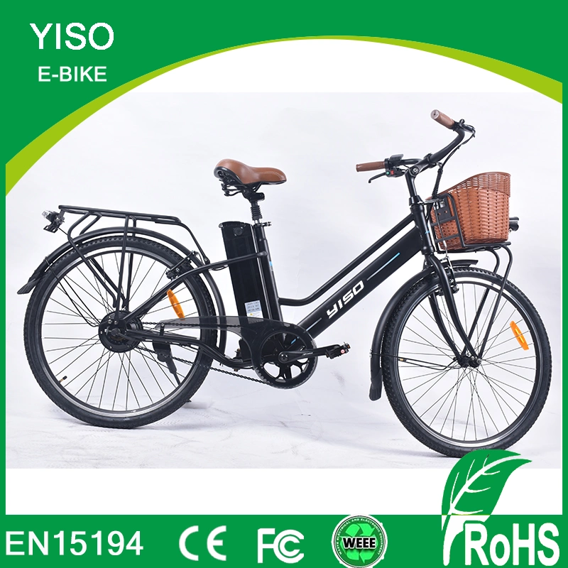 36V 250W aço barato Branco Velocidade Variável Cidade da cesta E Bike para mulher