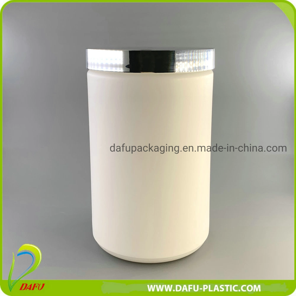 Customizable 800ml HDPE Health Protein Powder Bottle with Silver Lid