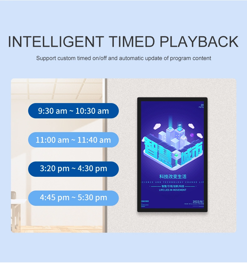 Android LCD-Werbung Player-Display Wandmontierte Digital Signage 55 Zoll Für Innenräume