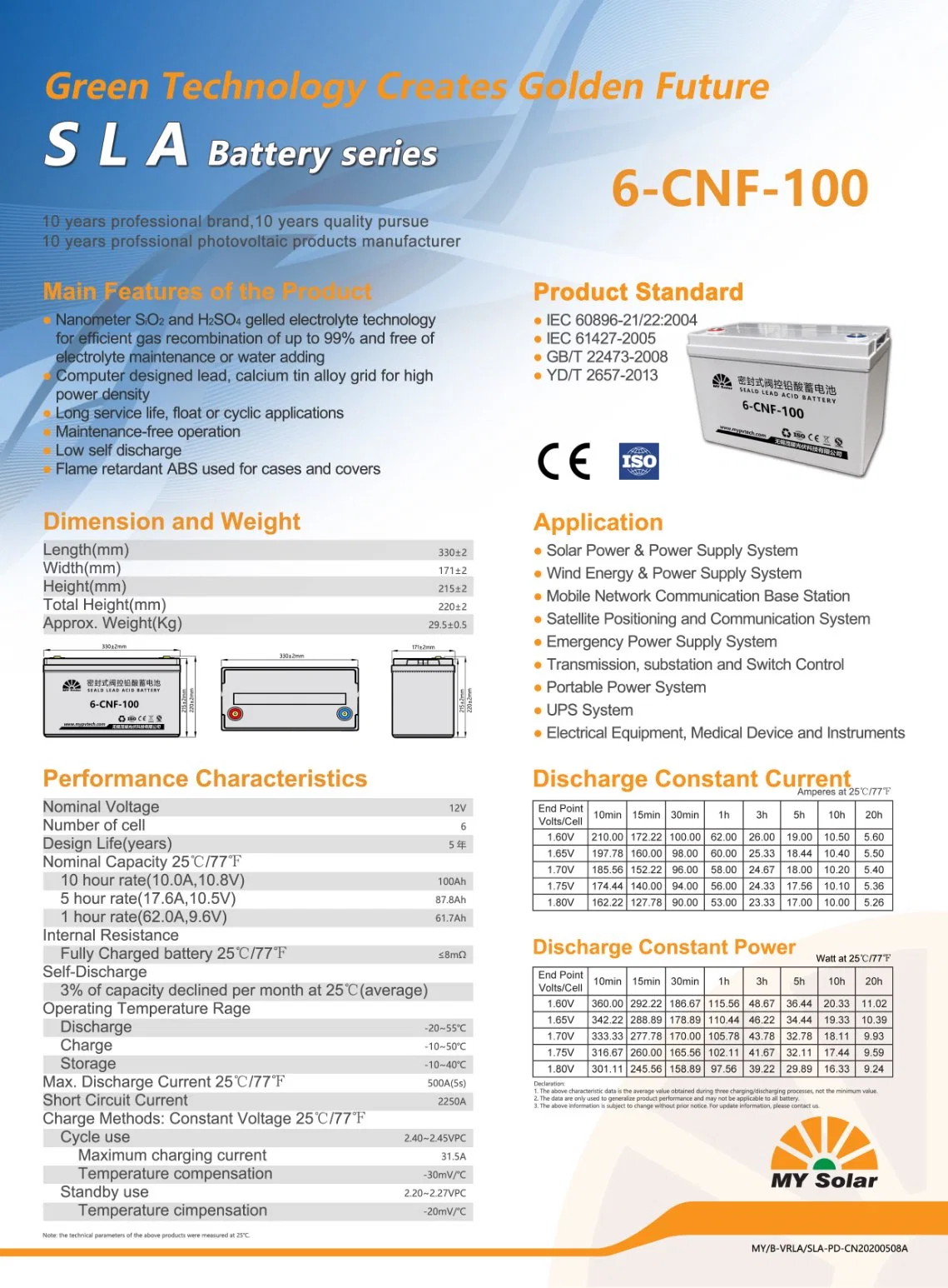 12V 100ah Solar Power Battery Storage