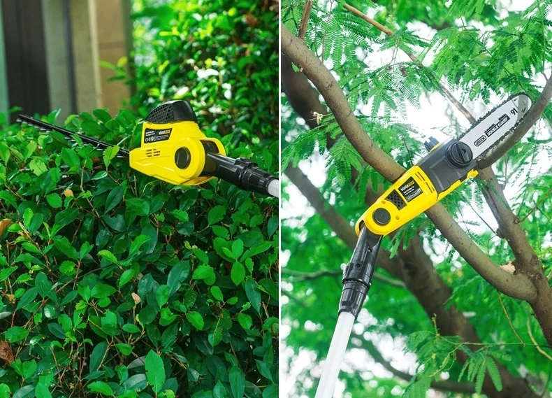 500W 2 en 1 Potencia eléctrica Toole Jardín Pruner Polo, Pole Hedge Trimmer, Sierra de cadena de Polo (EHT010)