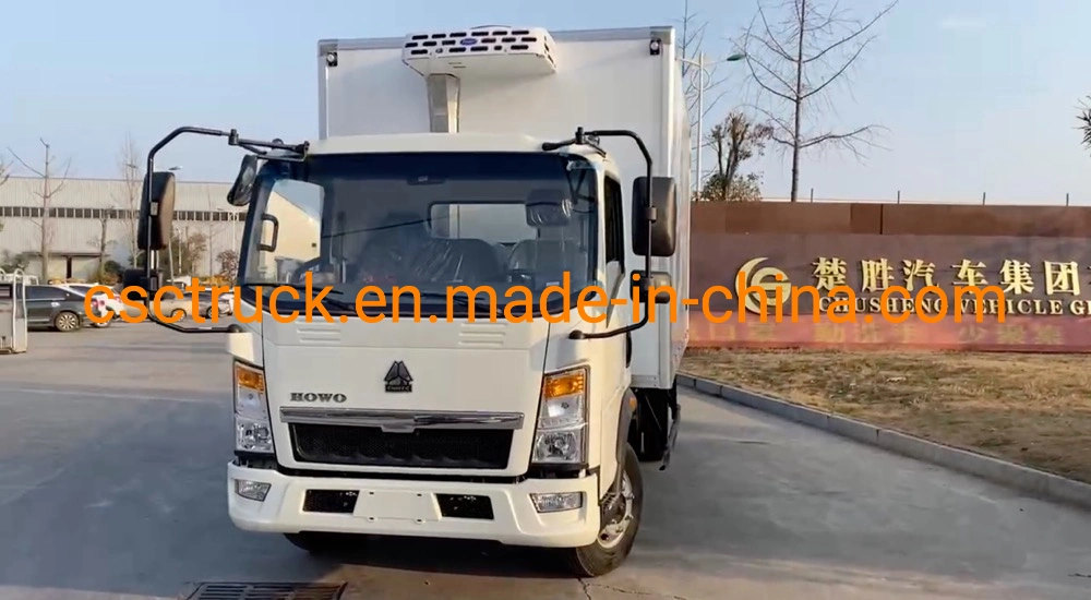 Sinotruk HOWO pequenas 4X2 de 5 toneladas Caixa Frigorífico Máquina