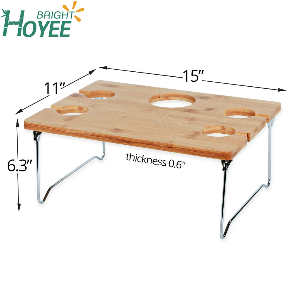 Vinho Dobrável e portátil e snack-mesa para piquenique na praia exterior Park ou Piscina cama para 4 Posições