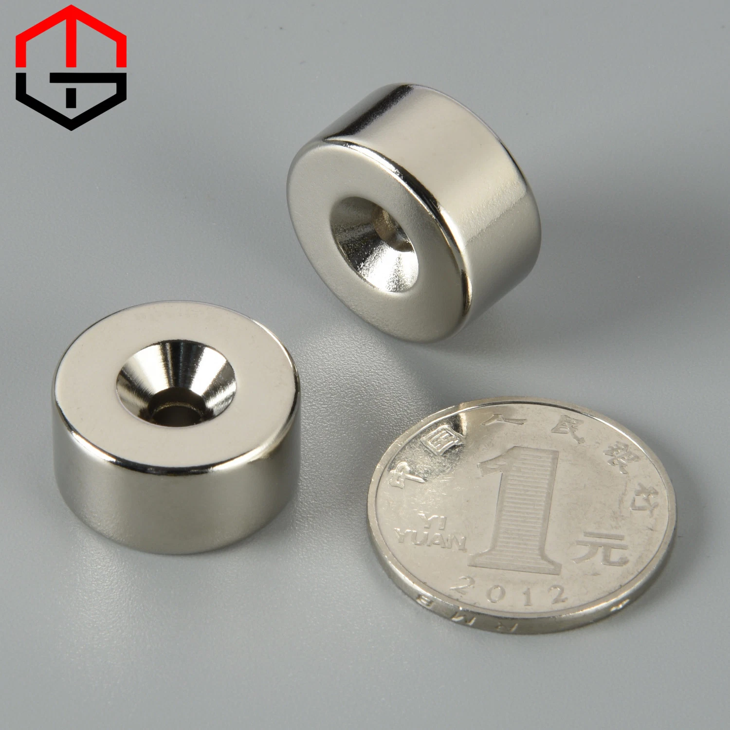 Permanent Strong N52 Countersunk Neodynium Magnet Nickel Treatment